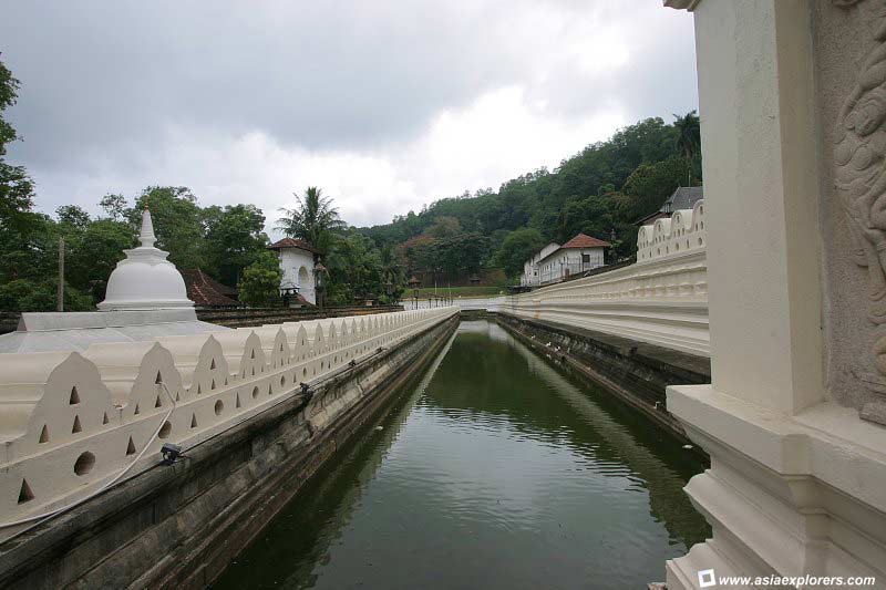 moat separating the temple from its outer compound